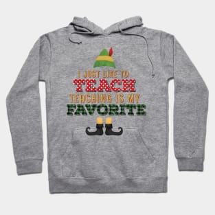 I just Like to Teach Buffalo Plaid Teacher Christmas Gift Hoodie